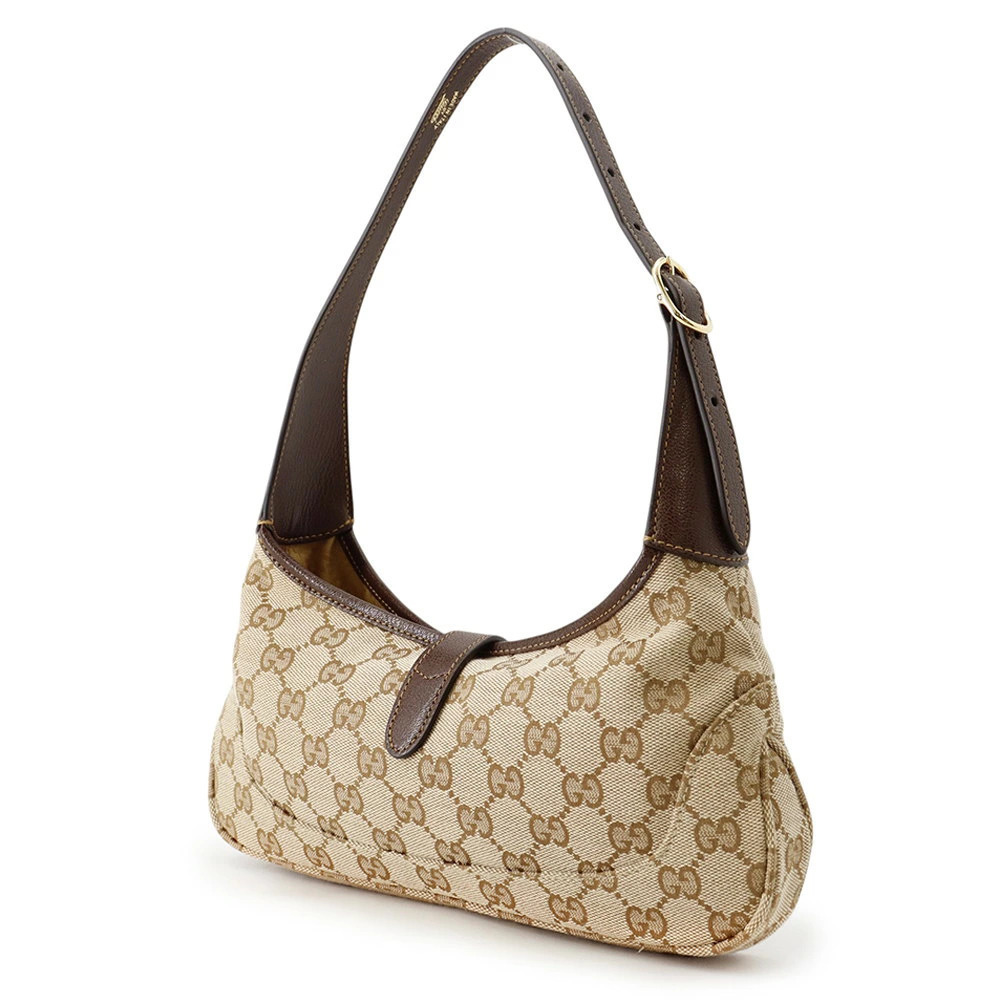 Gucci Bag Leather Shoulder Slim GG Jackie Canvas Black